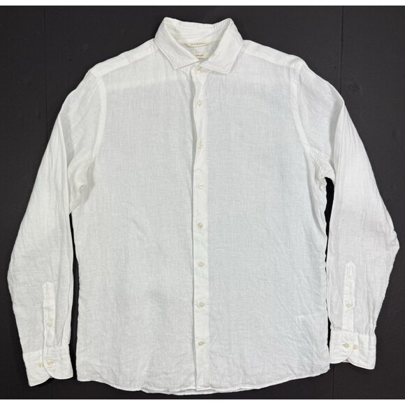 SuitSupply Mens Shirt Pure Linen Leggiuno Sz 16/16.5 41/42 Slim Fit Long Sleeve - Picture 1 of 12